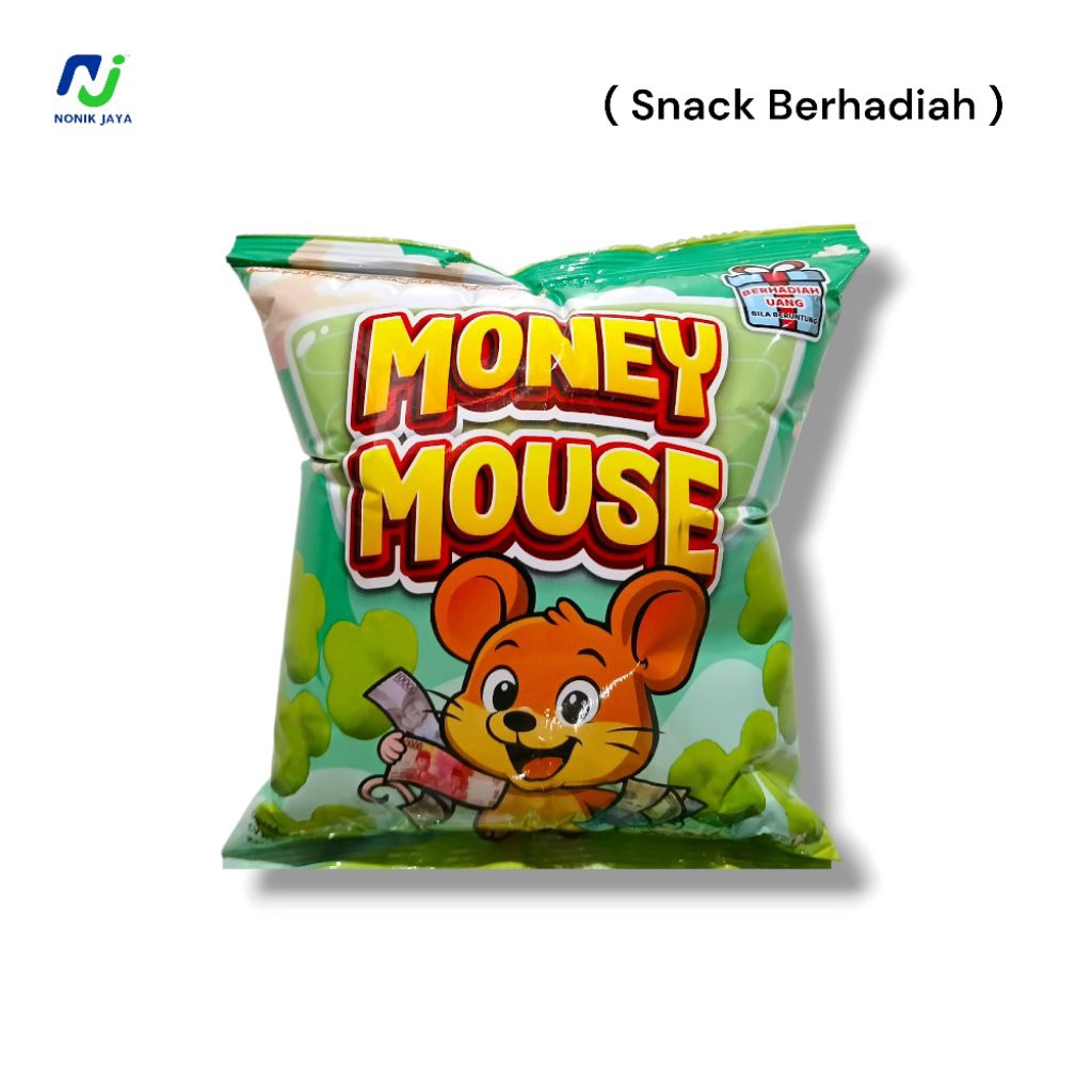 

( SNACK BERHADIAH ) Money Mouse Snack Rasa Cocopandan BERHADIAH Renteng Isi 10 Pcs@18gr