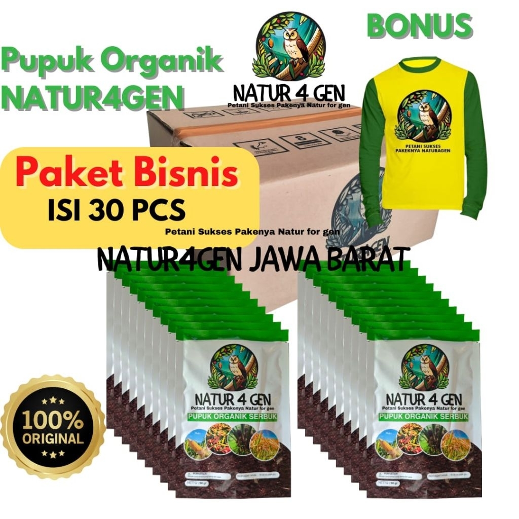 30 Bungkus Natur4gen Bio Organik Naturagen (Free Kaos premium) Ori Naturagen pupuk padi pupuk jagung