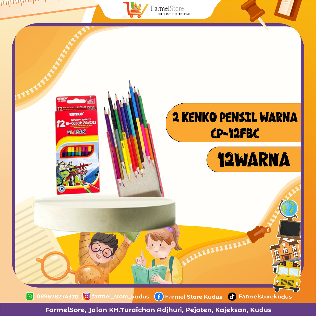 

Kenko Pensil Warna CP-12FBC (12 Warna)