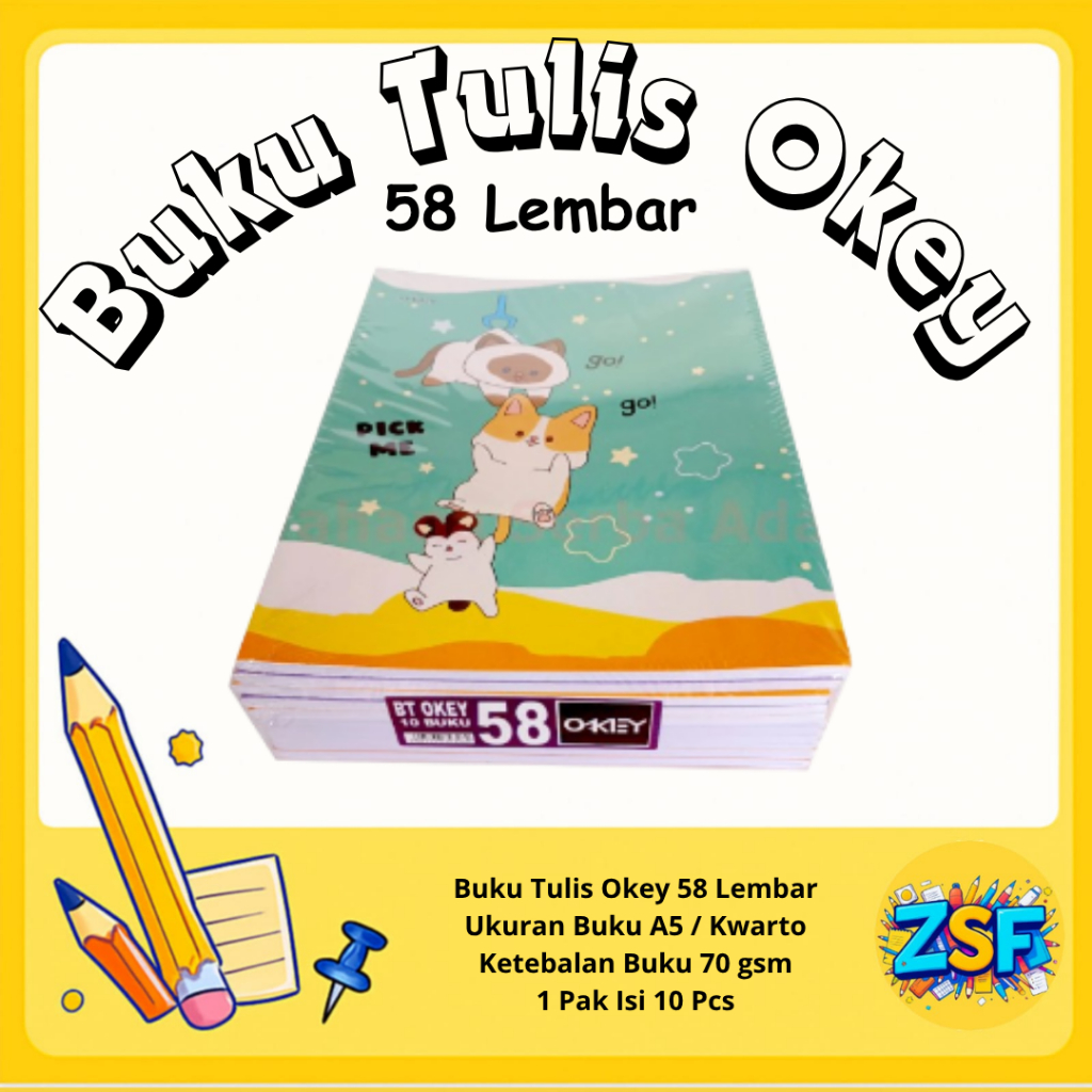 

Buku Tulis 58 Lembar 1 Pack Buku Tulis Okey Isi 10 Murah Untuk Sekolah