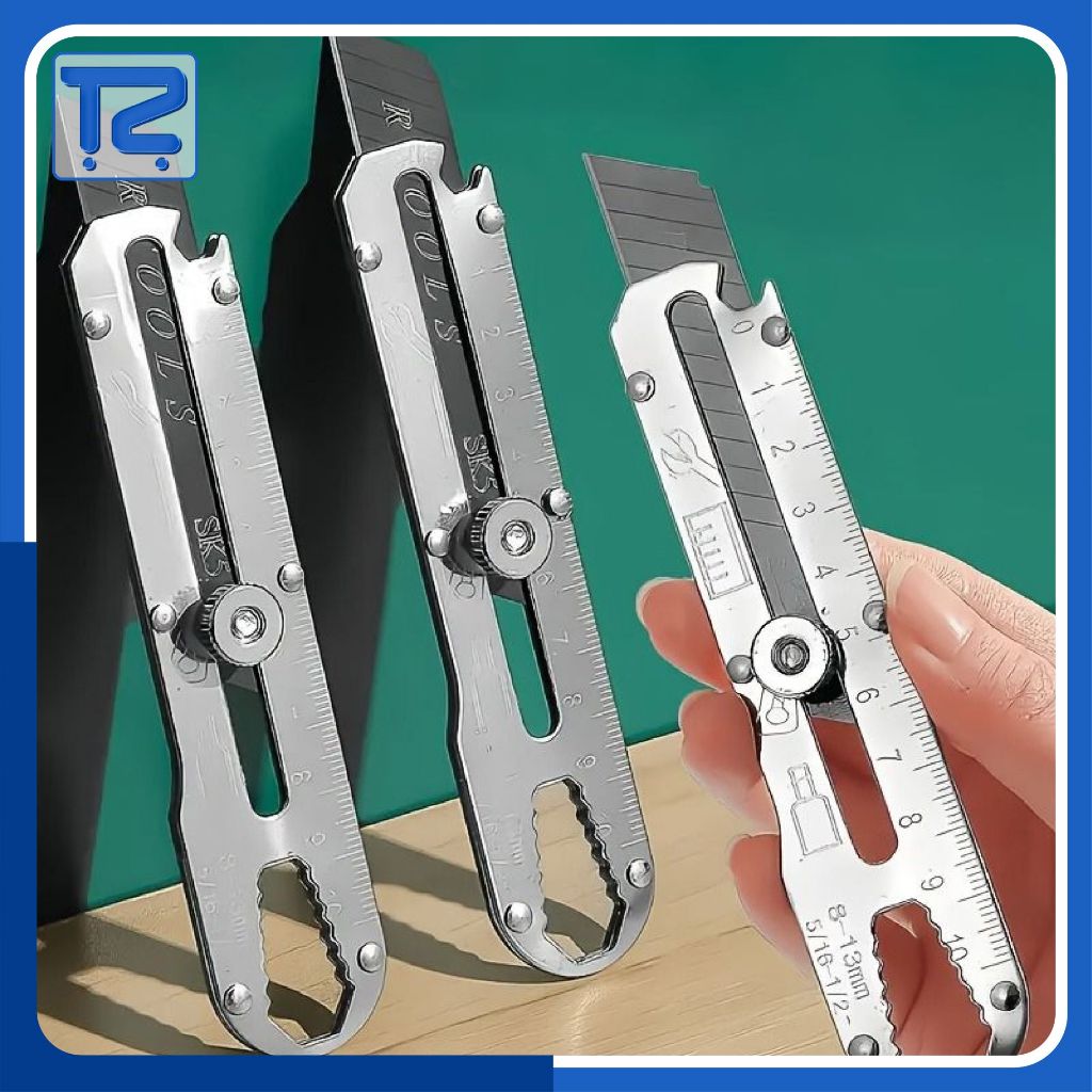 

Cutter Pisau Stainless Anti Karat 9in1 Pisau Cutter Tajam Multifungsi HM1008