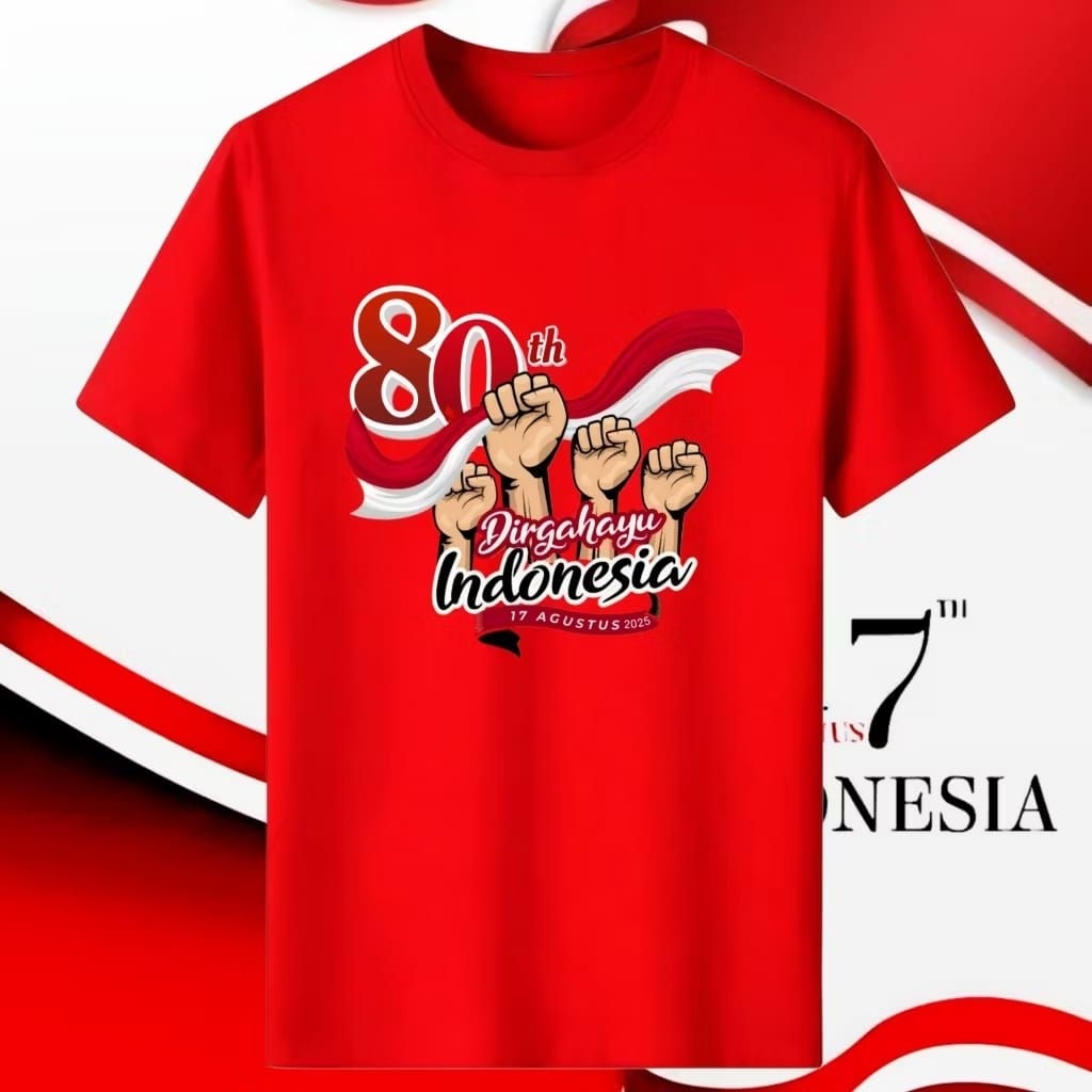 KAOS 17 AGUSTUS DIRGAHAYU REPUBLIK INDONESIA // KAOS 17 AGUSTUS 80th DIRGAHAYU INDONESIA COD // KAOS