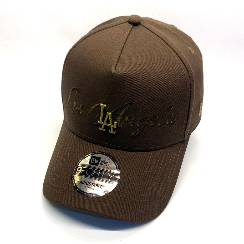 New Era Cap 9Forty A-Frame MLB LA Dodgers Metal Crest Brown