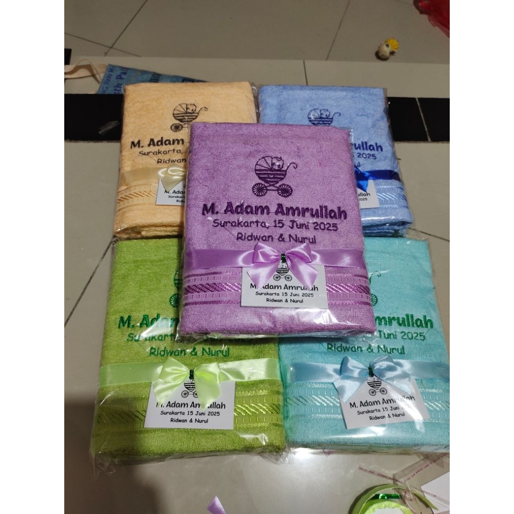 HANDUK BORDIR CUSTOM UKURAN 50 X 100 CM