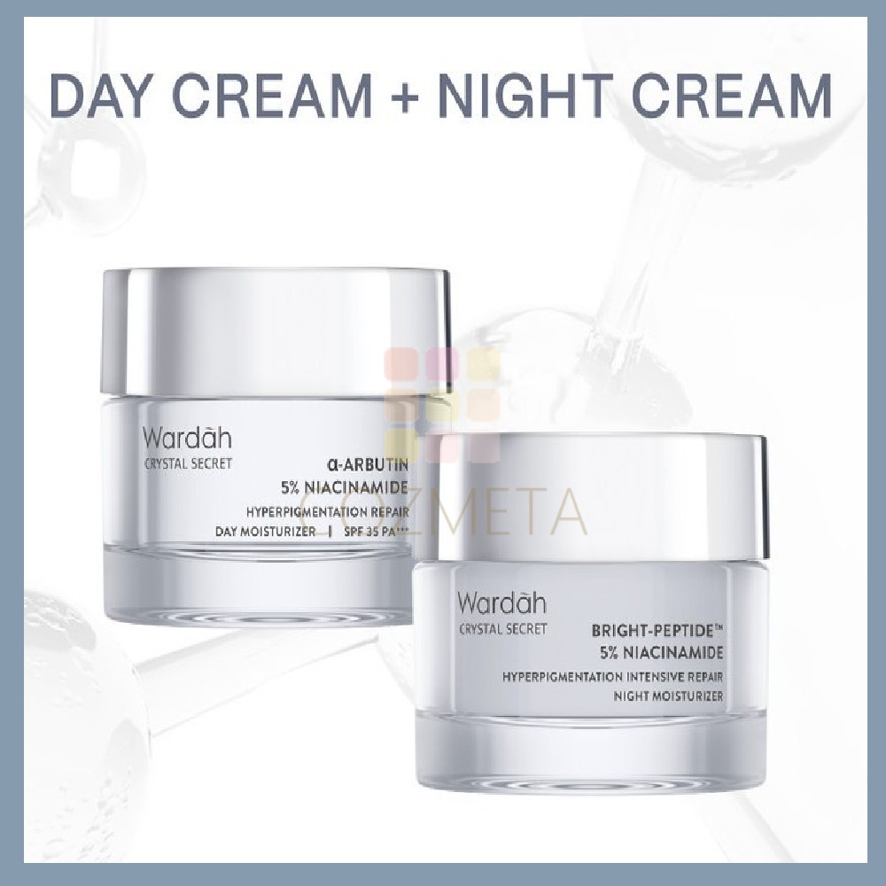 Wardah Crystal Secret Crystal Secret Arbutin 5% Niacinamide Day Night Cream 30gr Krim Wajah Pagi Mal