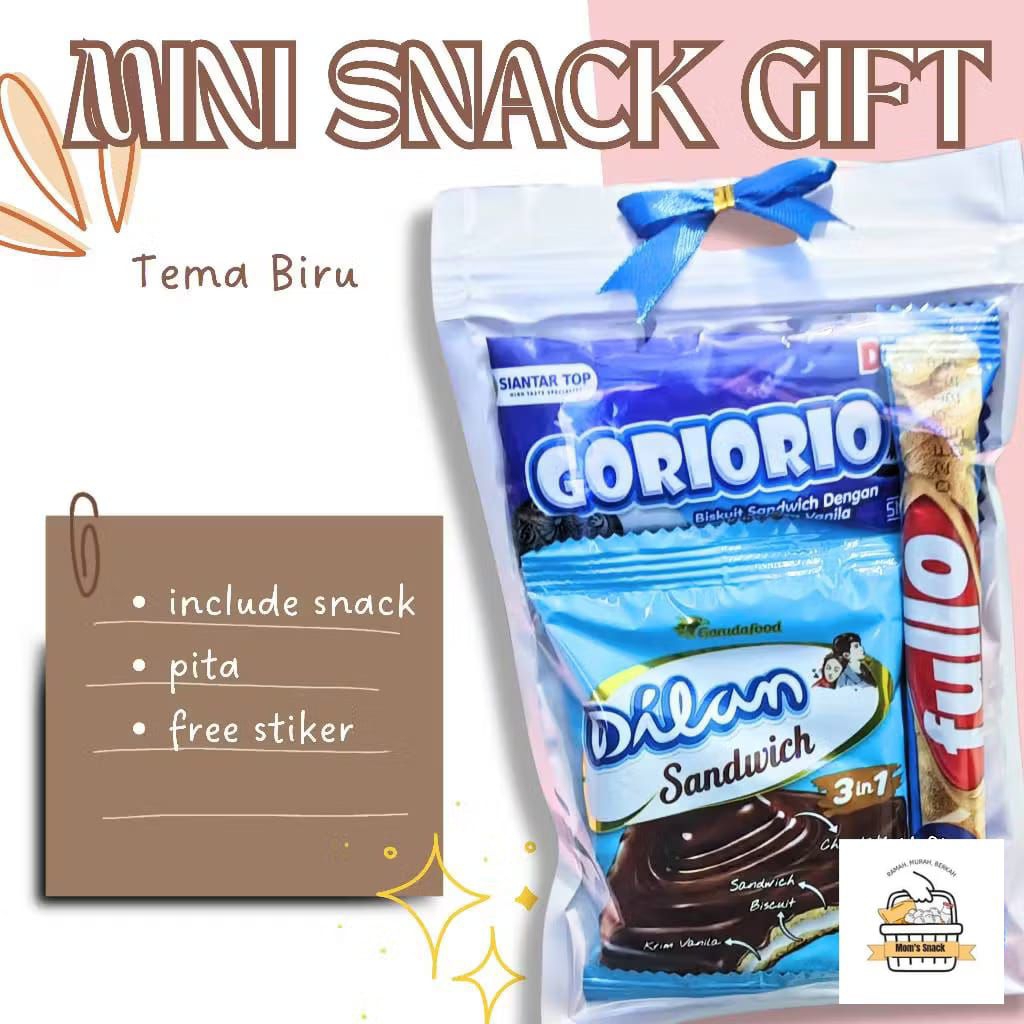 

Ready stok - mini gift Snack Tema Biru / mini gift/ hampers Snack/ Snack ultah/ freebie Snack