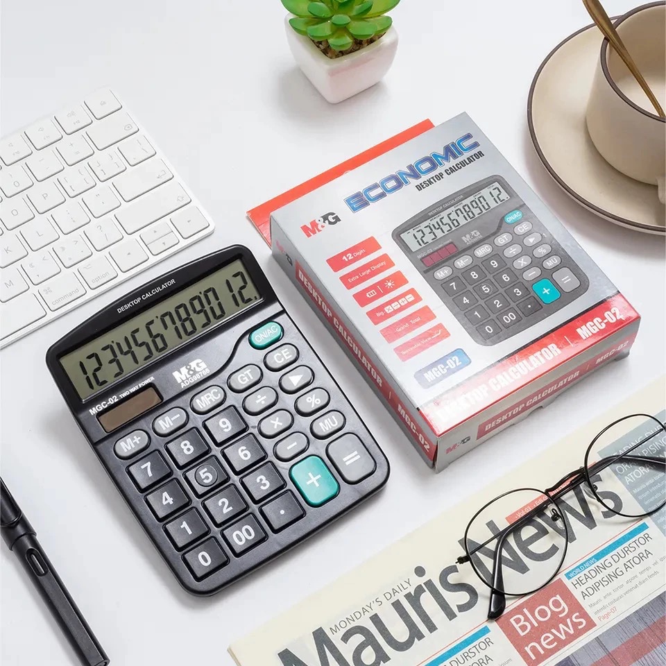 

M&G 120 Steps Check & Correct Calculator MGC-13 12 Digits Two Way Power Kalkulator Meja