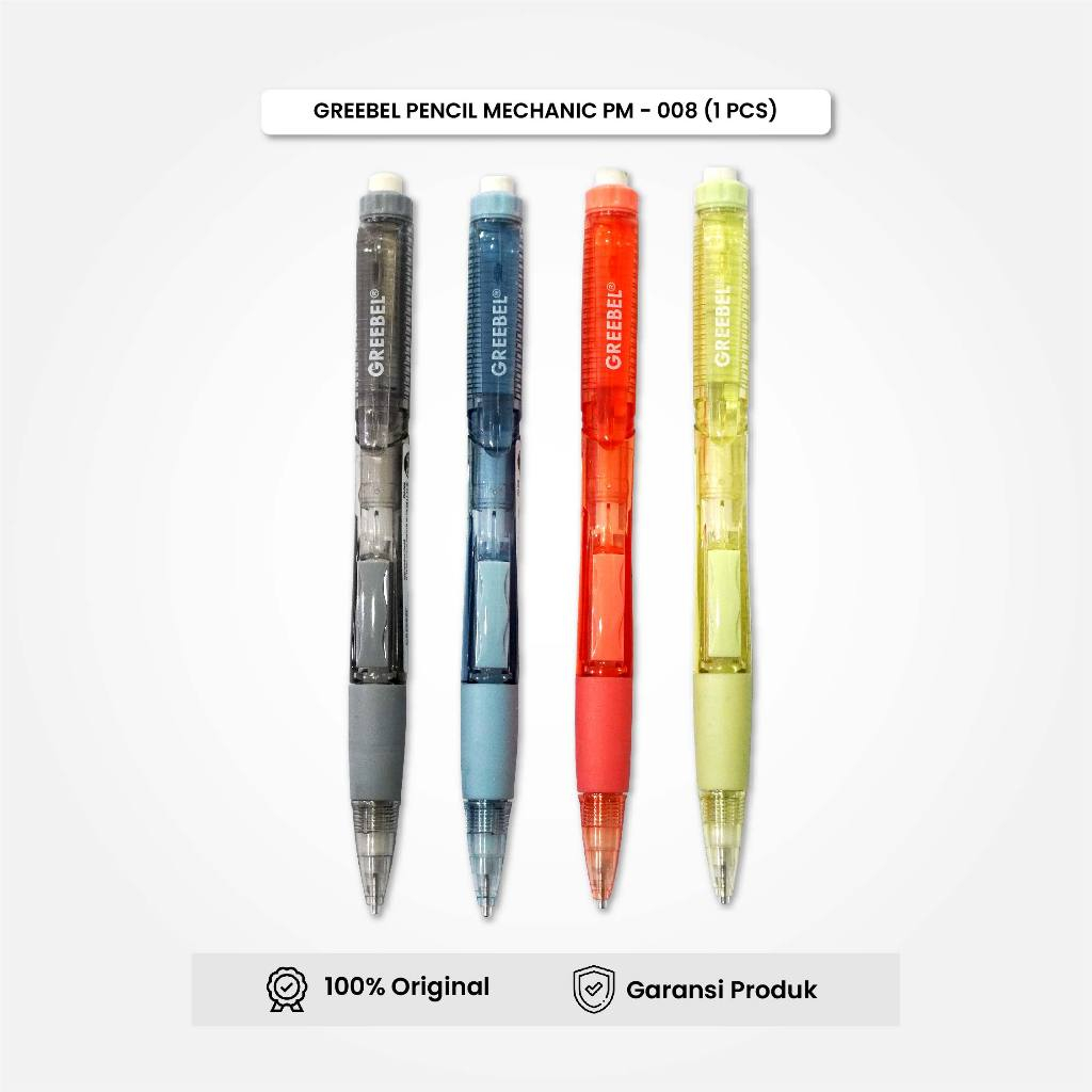 

GREEBEL Mechanical Pencil PM-008 CLICK (1PCS) Pensil Mekanik 0.5mm Dengan Klip dan Penghapus