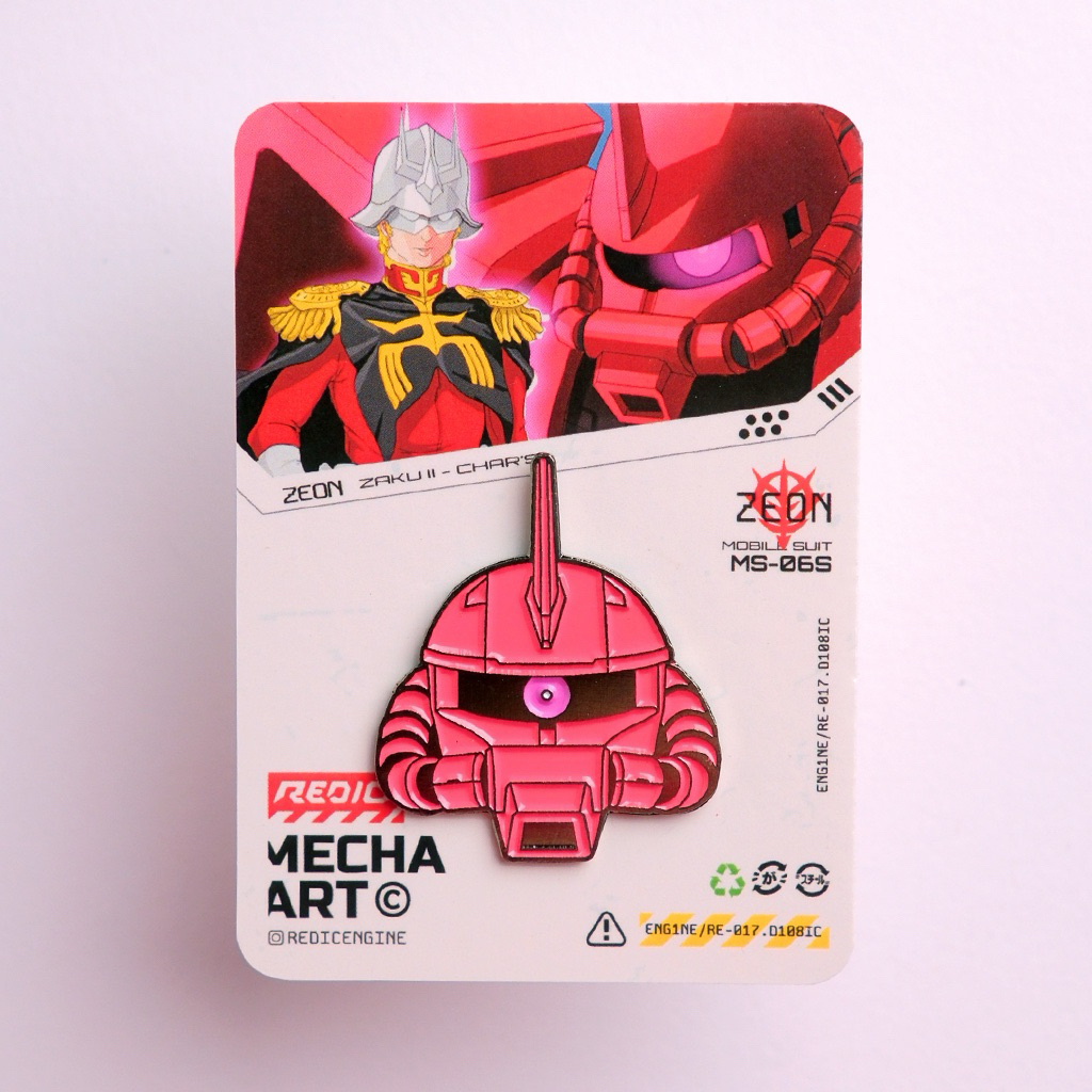 Pin Enamel Head Zaku II - CHAR’S Red