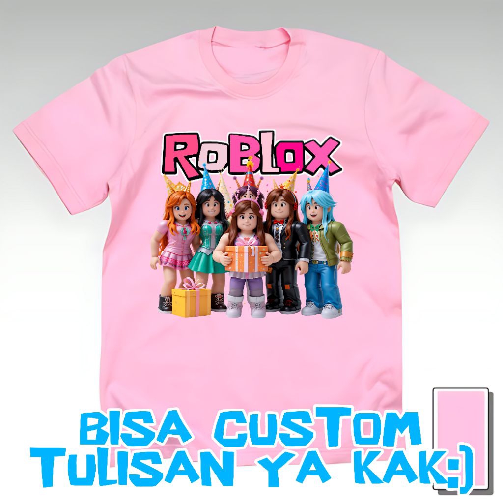 Kaos Baju Tshirt Unisex Anak Cewek Wanita PerempuanDewasa Remaja Game Roblox Robloxs Roblok Roblocs 