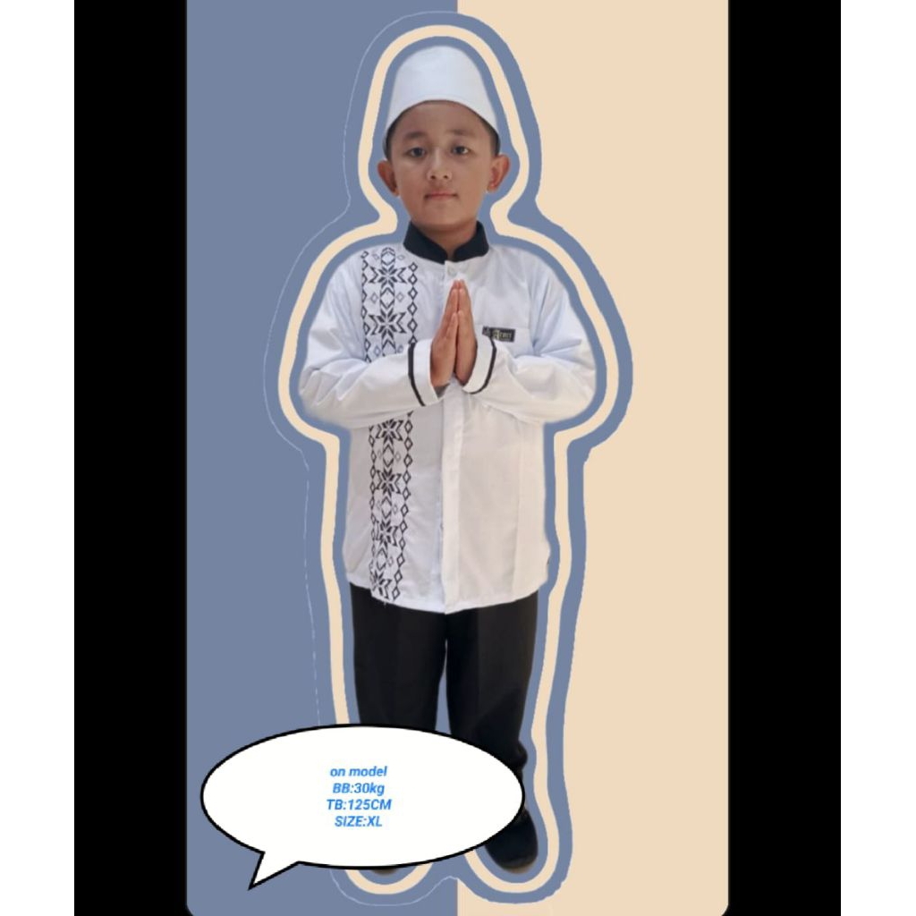 Koko Anak Hitam putih // Baju koko hitam putih anak laki laki // koko hitam putih