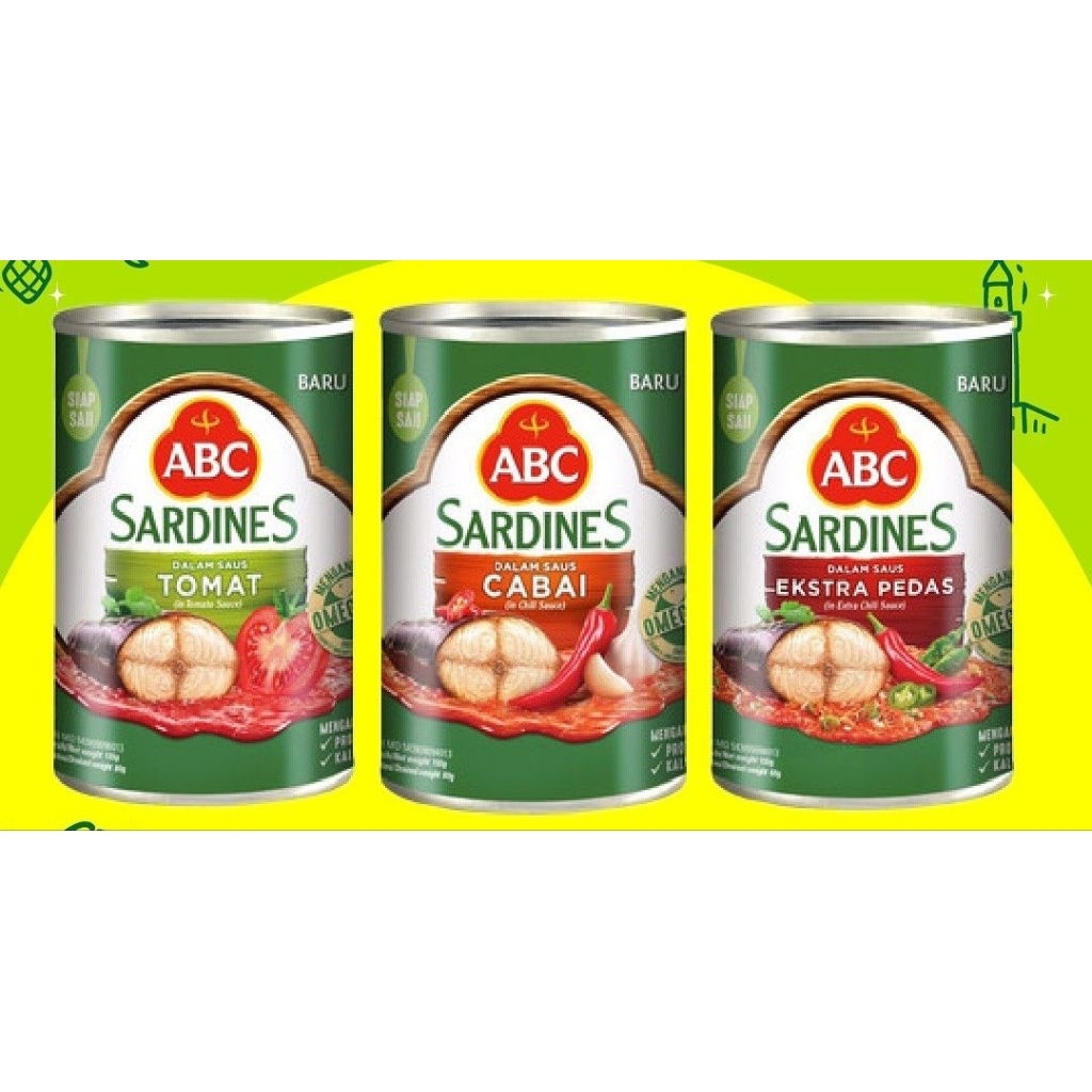 

ABC SARDINES 155gr TOMAT, CABE, EXTRAPEDAS