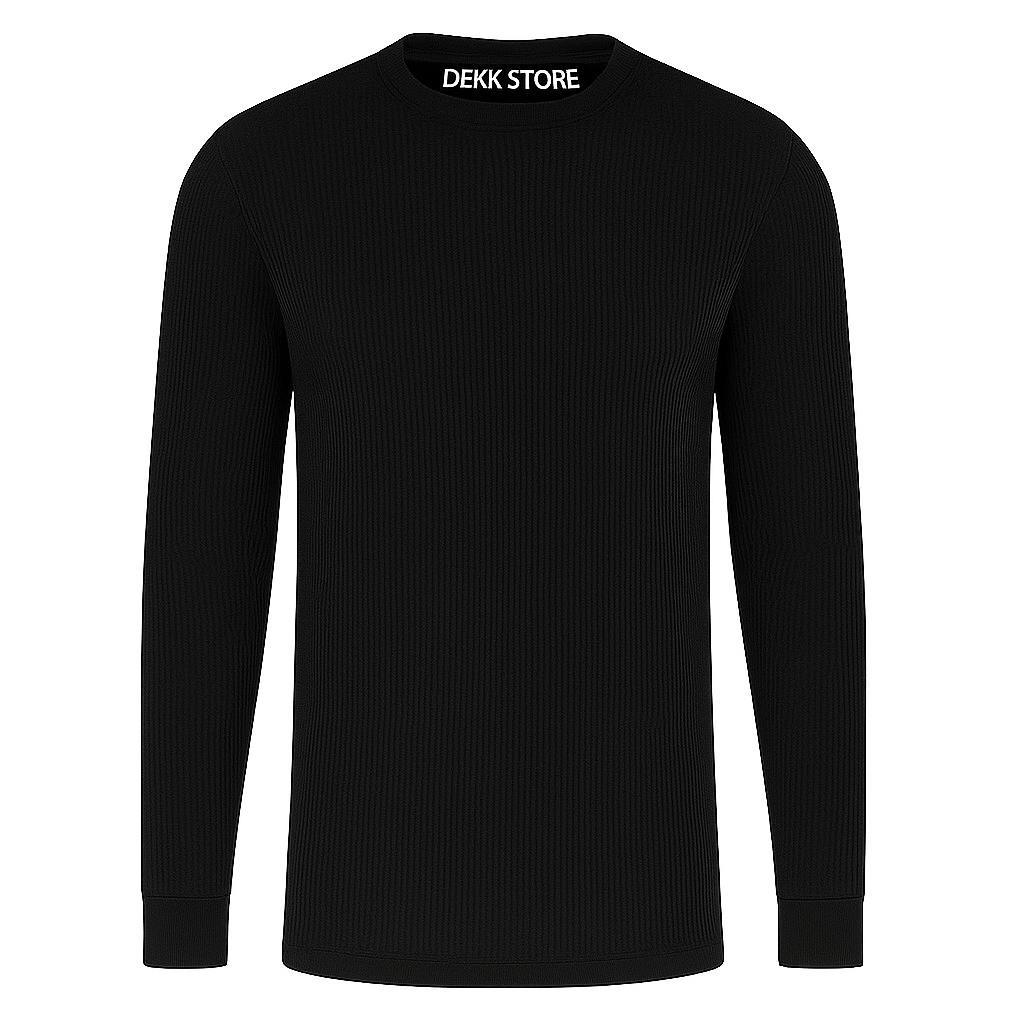 KAOS WAFFLE KNIT LENGAN PANJANG /KAOS WAFFLE KNIT PRIA POLOS/KAOS T-SHIRT WAFFLE KNIT TERBARU