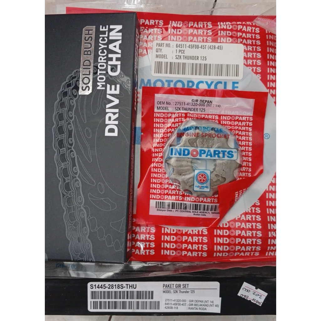 PAKET GIR SET GER SET SUZUKI THUNDER 125 INDOPARTS
