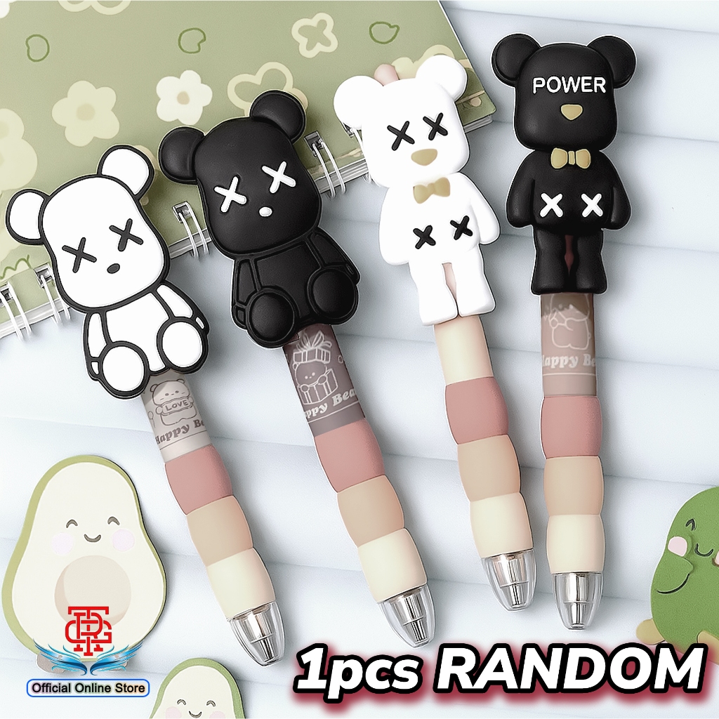

Pulpen Pena Jel Mekanik Sekolah Anak Aesthetic Pencet Cetek Tekan Motif Karakter Kartun Beruang Happy Bear Kawaii Cartoon Retractable Gel Ink Pen