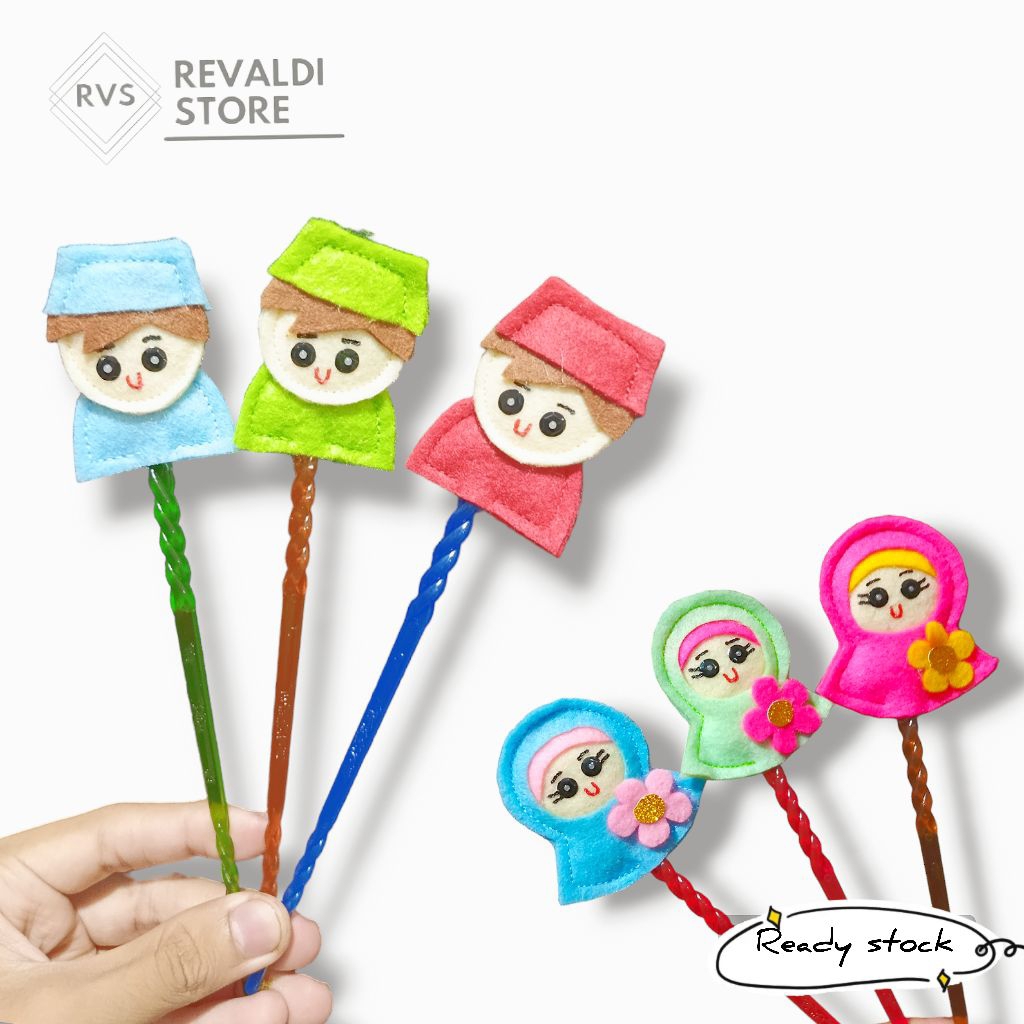 Kalam/tuding ngaji karakter dari kain flanel