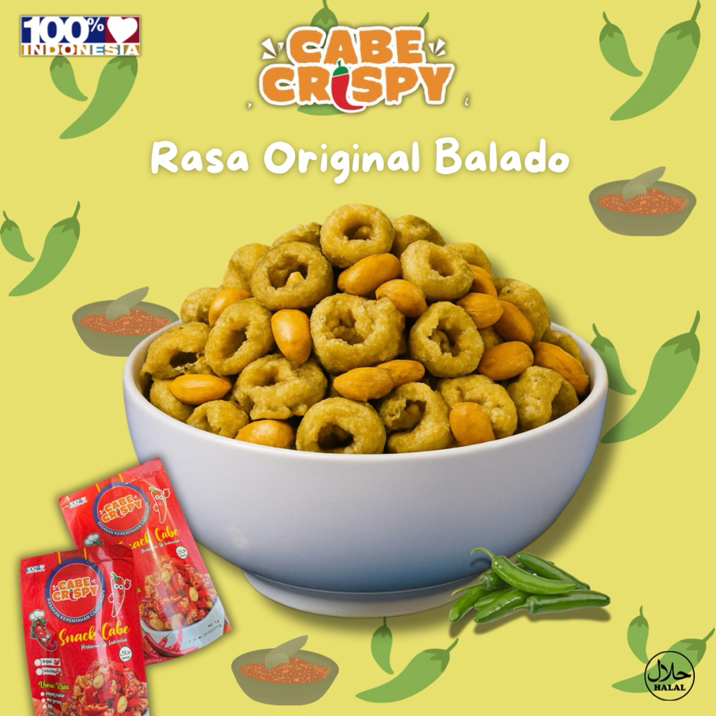 

Keripik Cabe Rasa Ori Balado Cabe Crispy Cemilan Pedas Snack Pedas