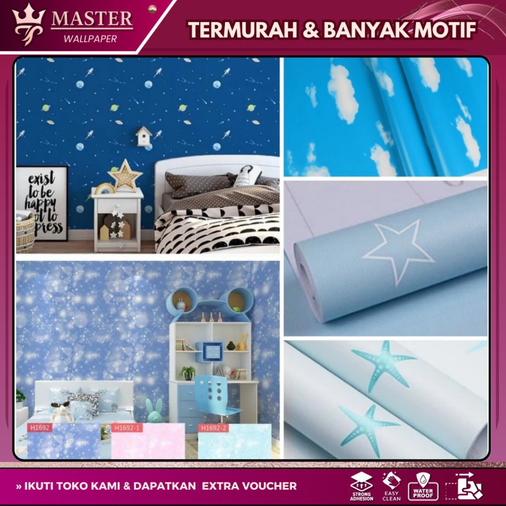 Wallpaper Dinding Elegan Wallpaper Dinding Karakter Wallpaper Dinding Biru Wallpaper Dinding Motif L