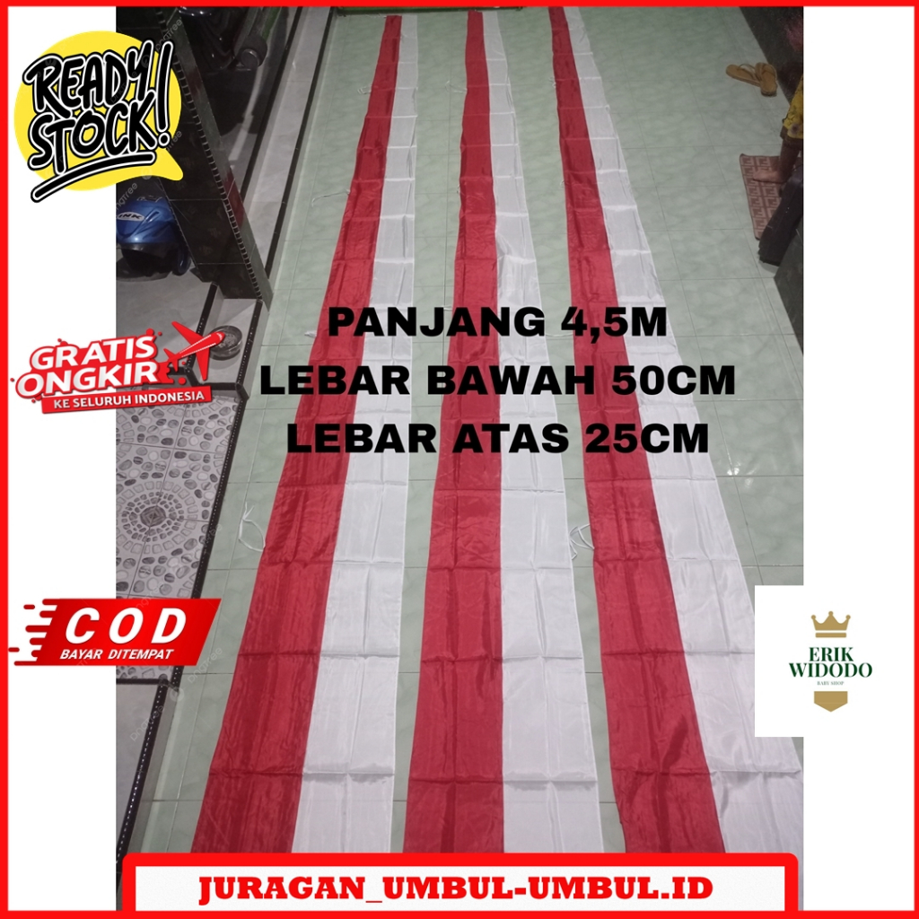 UMBUL UMBUL MERAH PUTIH LURUS 4,5M MERAH PUTIH LAYUR