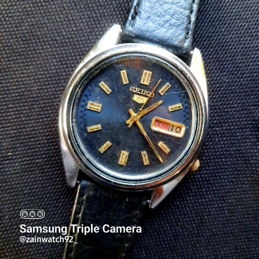 Jam Tangan Seiko 5 Caliber 7009 Automatic Blue Dial Vintage Original