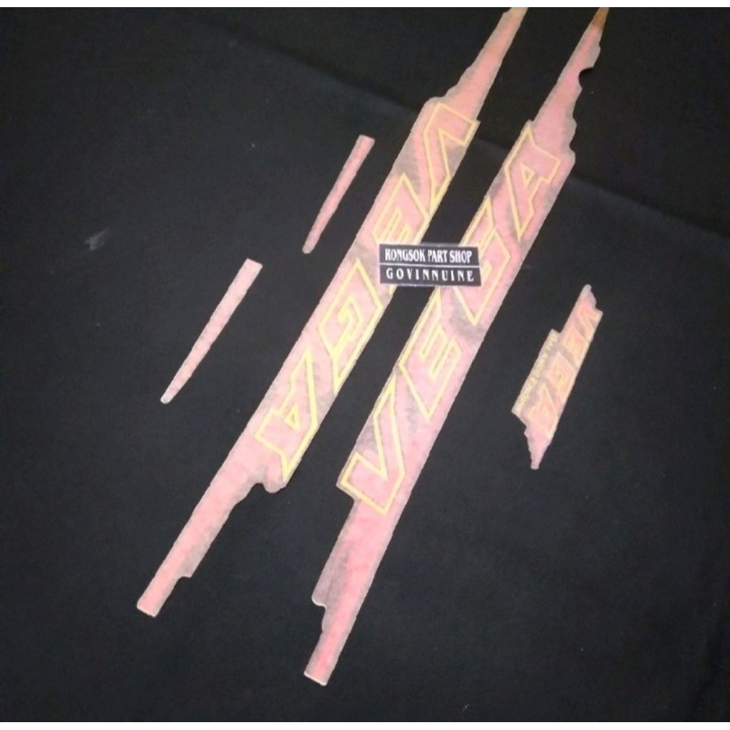 striping stiker sticker yamaha vega lama 1999 1998 merah ori asli