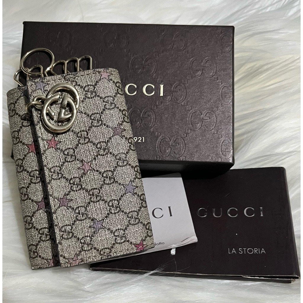 Authentic Dompet Kunci Gucci Key Wallet Monogram Cantik Rare