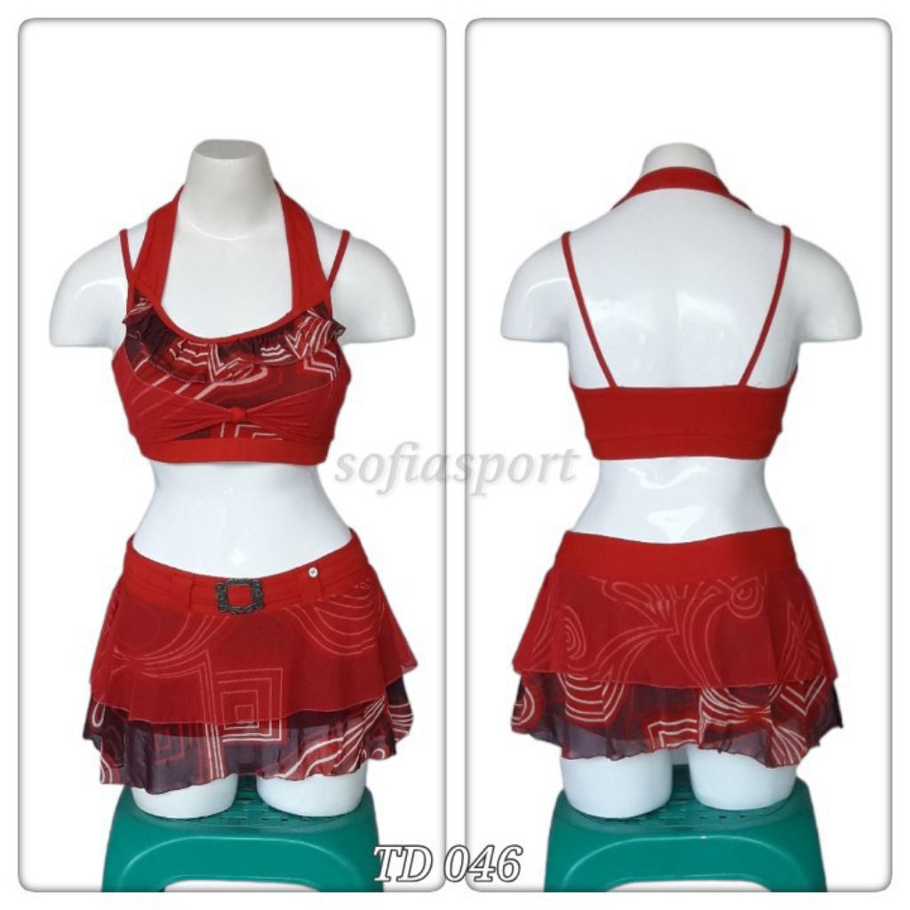 BAJU SENAM AEROBIC STELAN ROK MINI - BAJU SENAM ROK CELANA