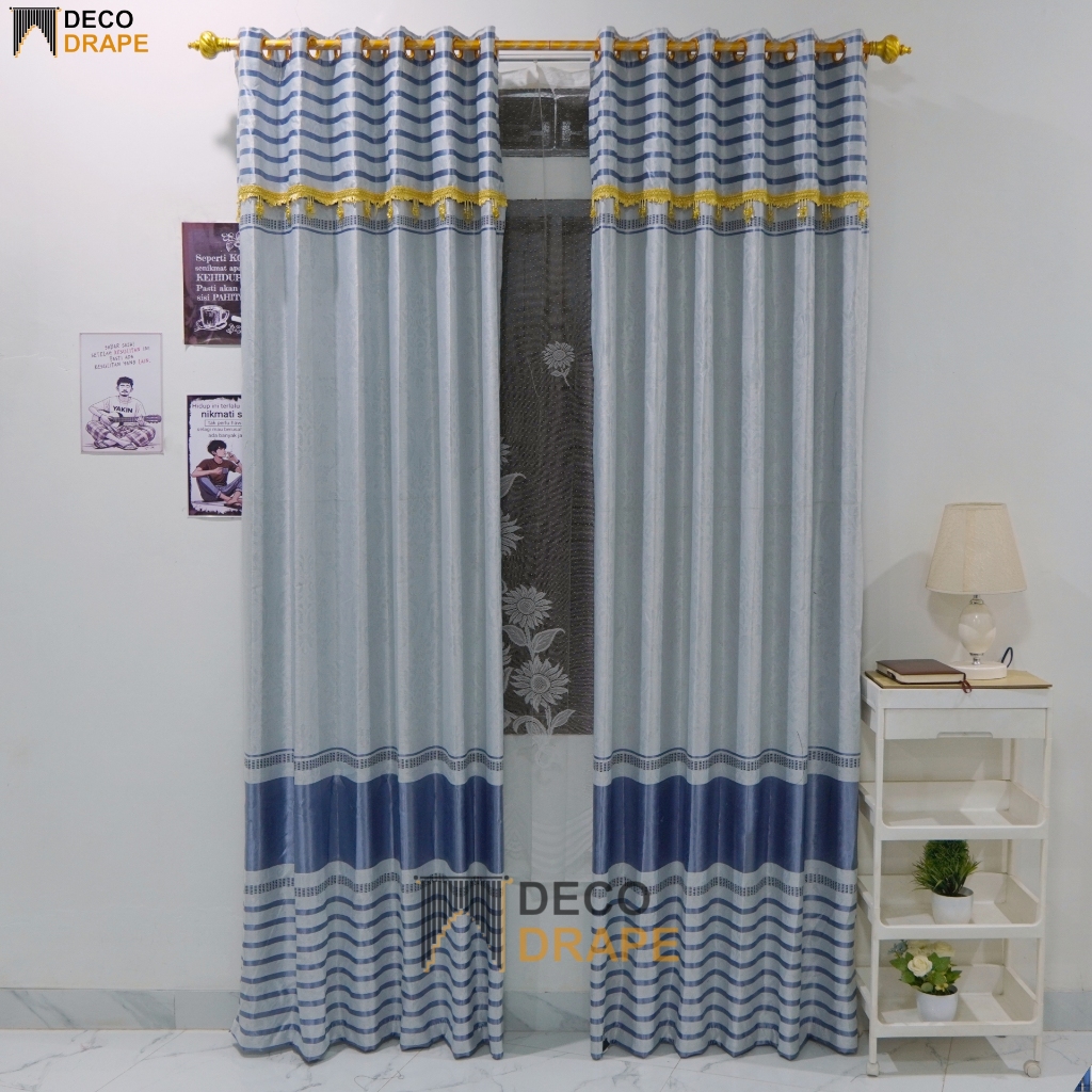 Gorden Jendela dan Pintu Poni Rumbai Kain Blackout Import Tebal 135 x 230