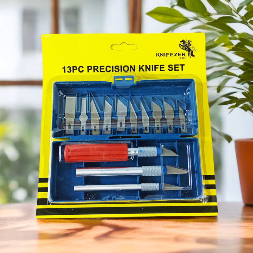 

Set Pisau Ukir Seni 13in1 / Pisau Ukir Kayu 3 Gagang / Crafting Knife 3 Handle