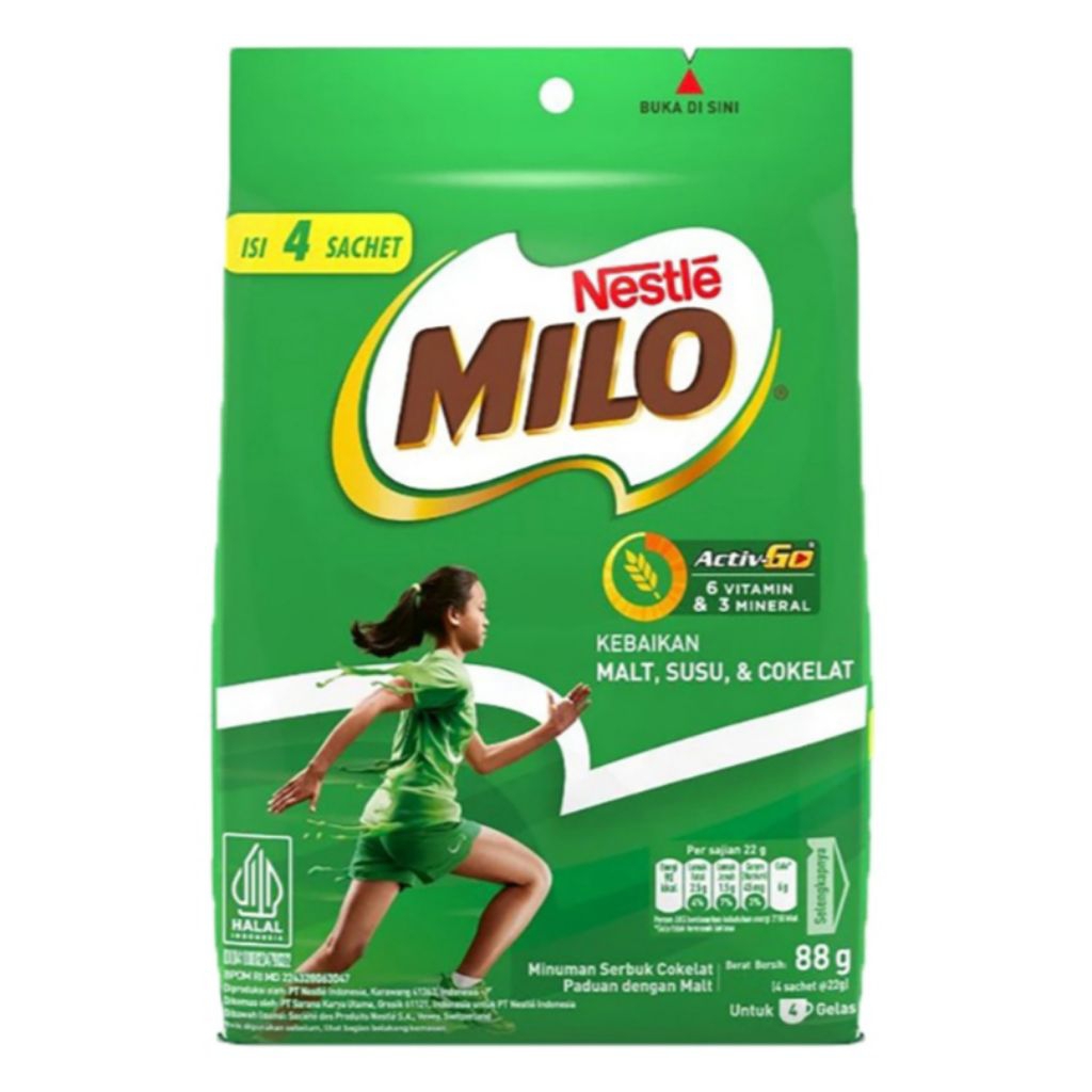 

Milo Susu Cokelat Sachet 4 x 22gr