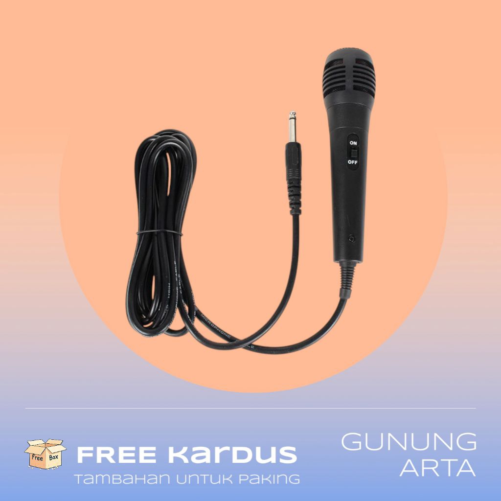 Microphone Karaoke Kabel | Mic Karaoke Jack Besar - Kabel 2 Meter