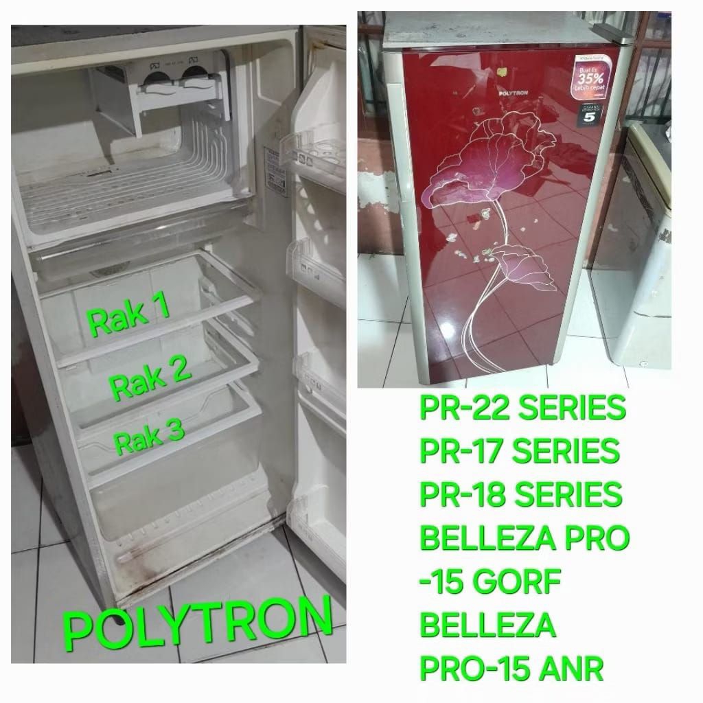 Rak kulkas/tatakan  kulkas POLYTRON .original dan custom.