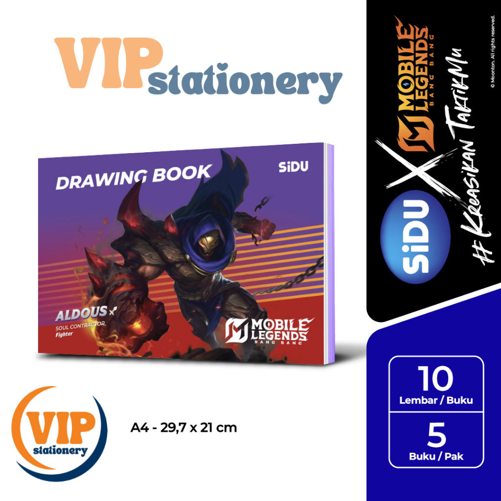 

1 Pack Buku Gambar Sidu / Drawing Book Sidu Mobile Legends Edition Ukuran A4 Isi 10 Lembar