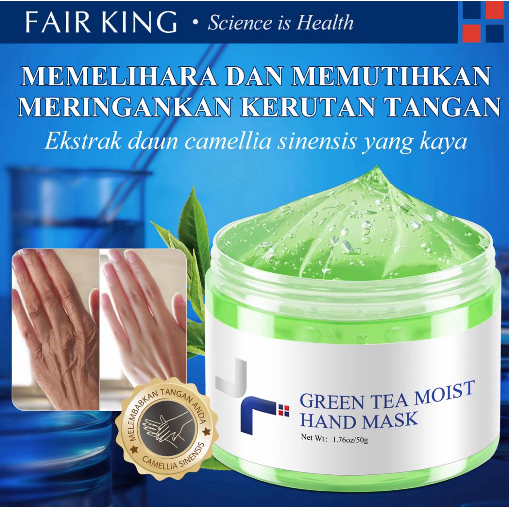FAIR KING GREEN TEA MOIST HAND WAX MEMELIHARA MEMUTIHKAN MERINGANKAN KERUTAN BPOM
