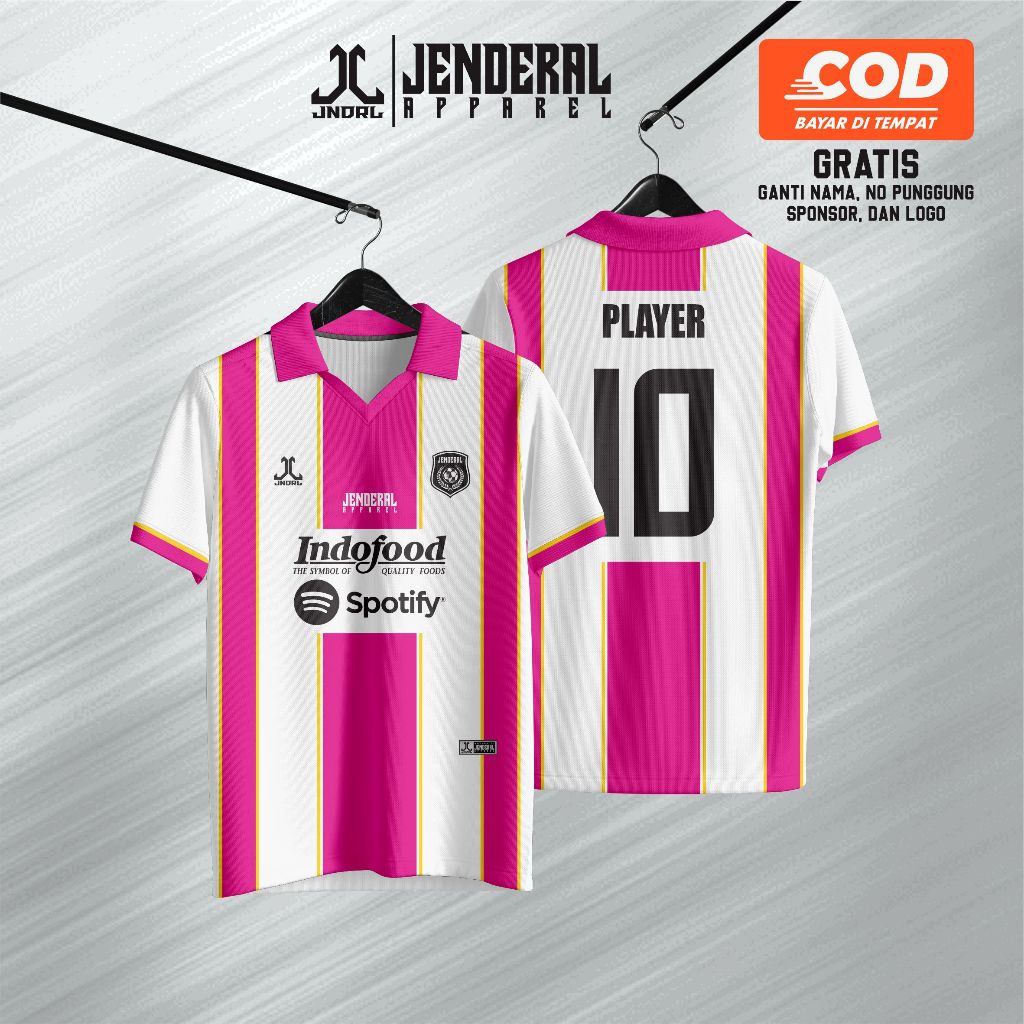 Jersey Terbaru Futsal, Bola, Badminton, Volly Full Printing Pink Putih