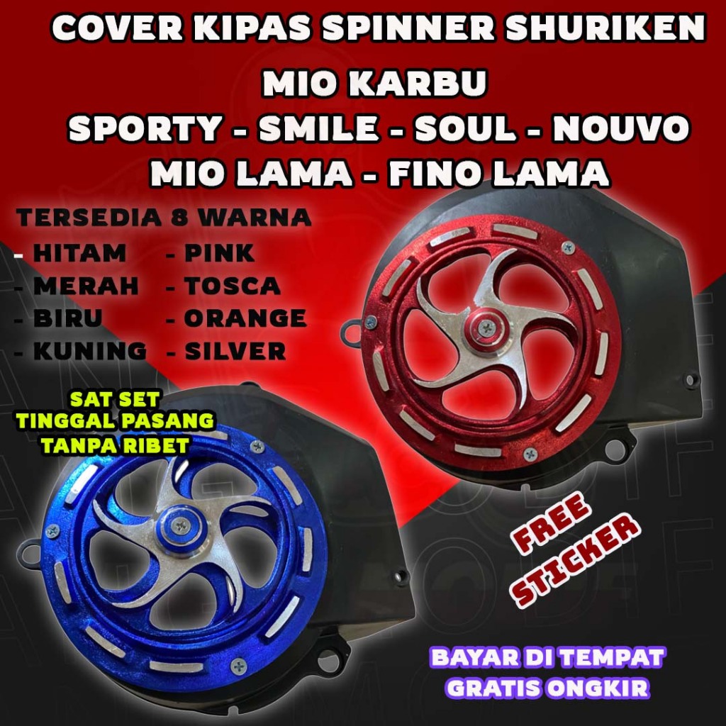 TUTUP KIPAS SPINNER MIO KARBU MODEL SHURIKEN COVER KIPAS MIO KARBU SPINNER MIO SPORTY SPINNER MIO SM
