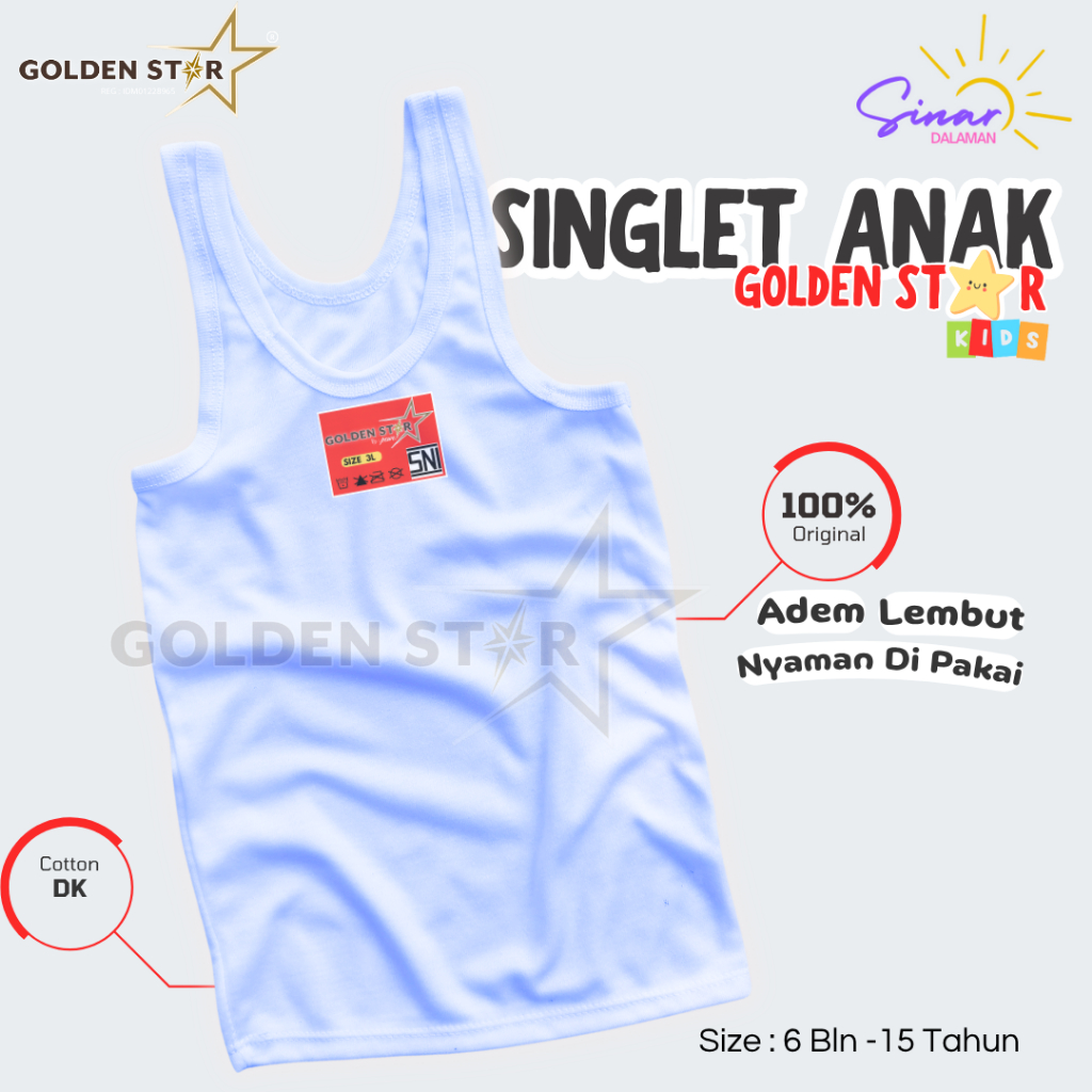 1/2 Lusin Kaos Dalam Anak Laki Laki Dan Perempuan - Kaos Dalam Bayi - Kaos Dalam Anak Laki Laki Lusi