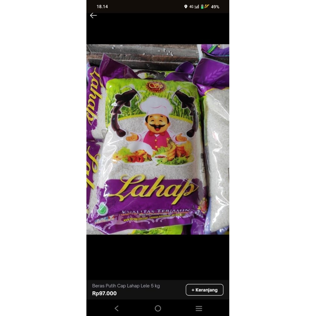

2x Beras Lahap Kemasan 5kg