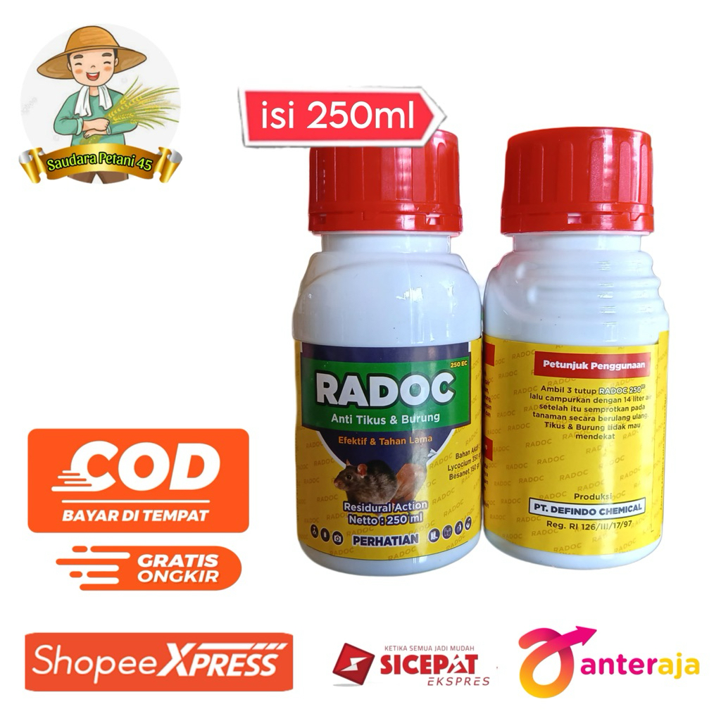Obat Tikus Radoc 250EC isi 250ml Racun pengusir tikus dan burung