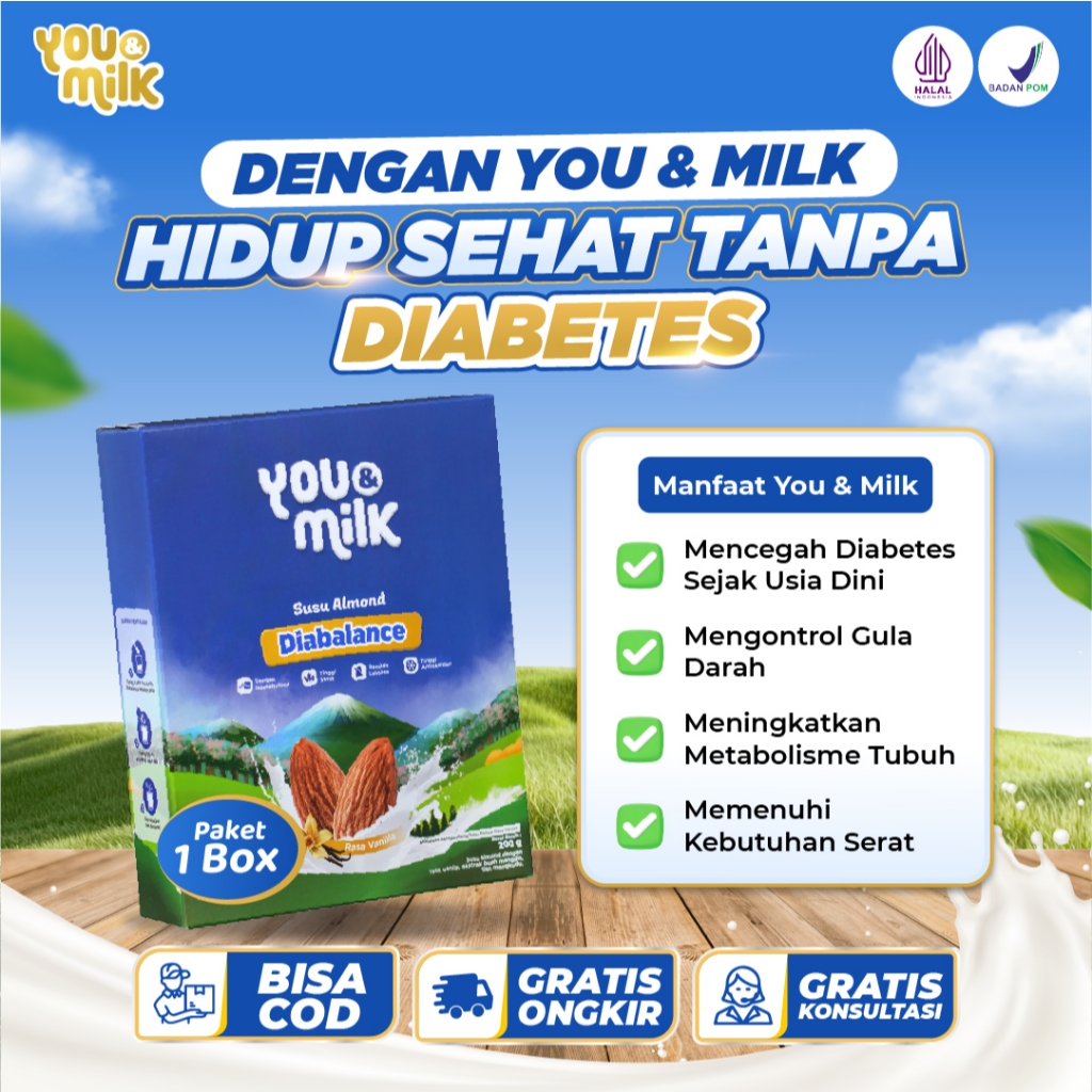 

YOU & MILK DIABALANCE Susu Herbal Untuk Diabetes Turunkan Kadar Gula Darah Meningkatkan Metabolisme Tubuh Kemasan 200gram