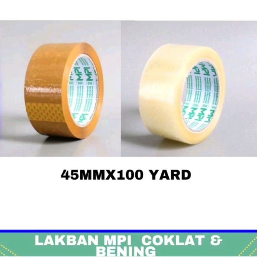 

Lakban 100yard x 45mm Bening Cokelat