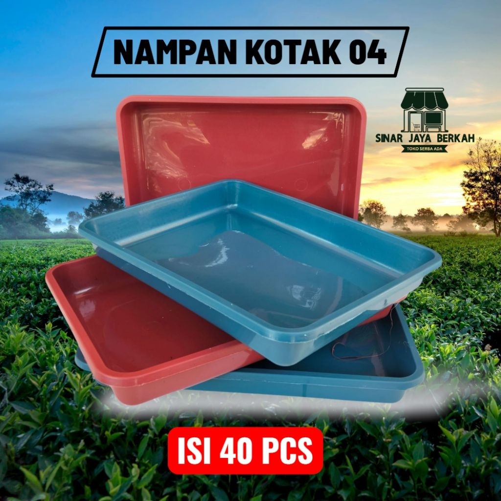 ( Isi 40 pcs ) Nampan Kotak Plastik 04 Super / Wadah Kotak Plastik Super / Loyang Kotak