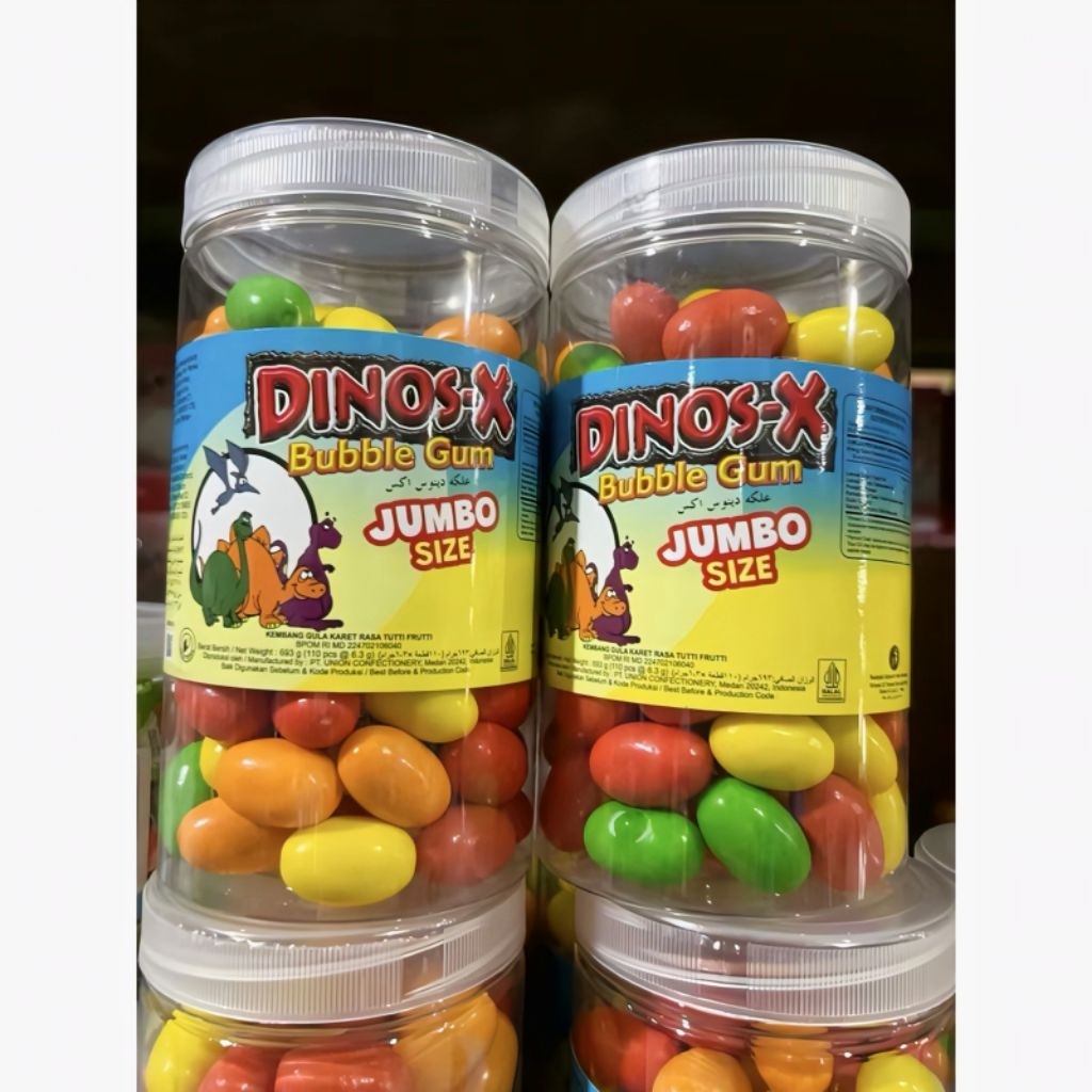 

Dinos-X Bubble Gum Jumbo Size 693 gr isi 110 Pcs