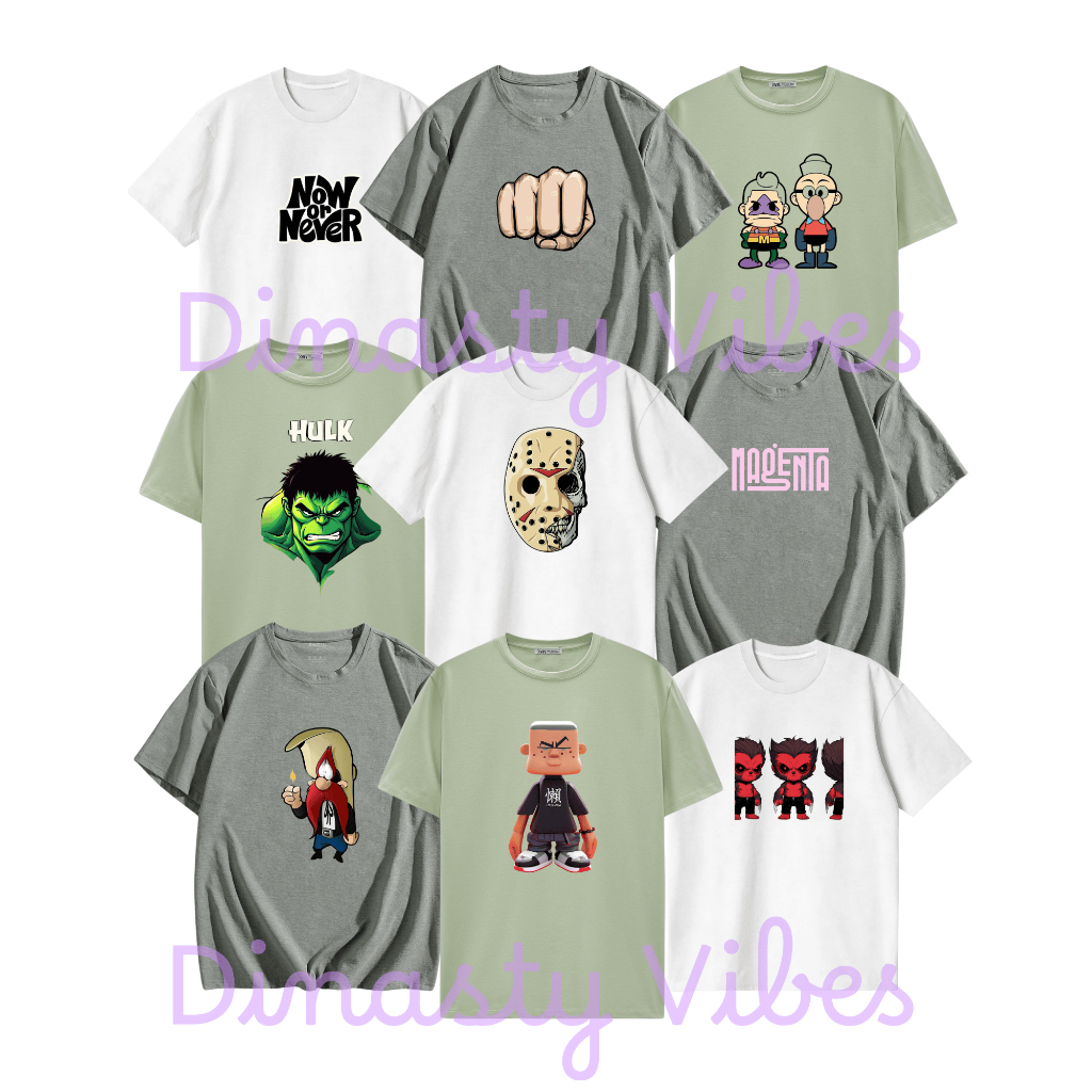 Kaos Paket Murah Terbaru Baju Tshirt Distro Populer isi 5 Pcs Varian Gambar dan Warna Random / Pakai
