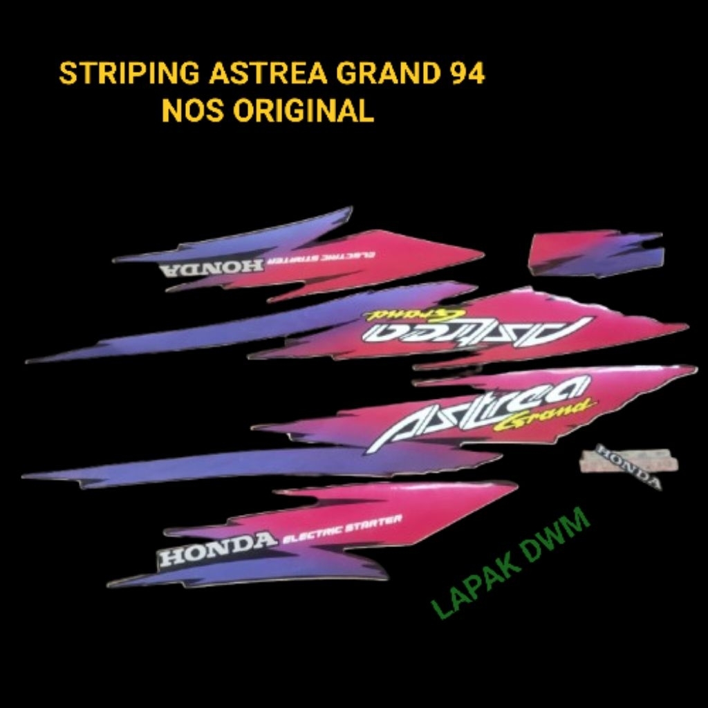 ORI ORIGINAL STRIPING STIKER STICKER LIS COVER BODY ASTREA GRAND 94 NOS ORISINIL ASLI