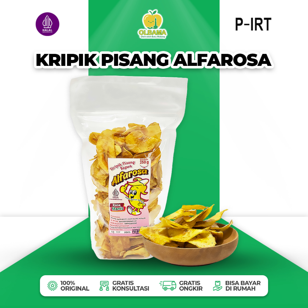 

Keripik Pisang Alfarosa Manis / Asin Gurih 250gr Oleh Oleh Khas Batu Malang | Kripik Pisang Camilan