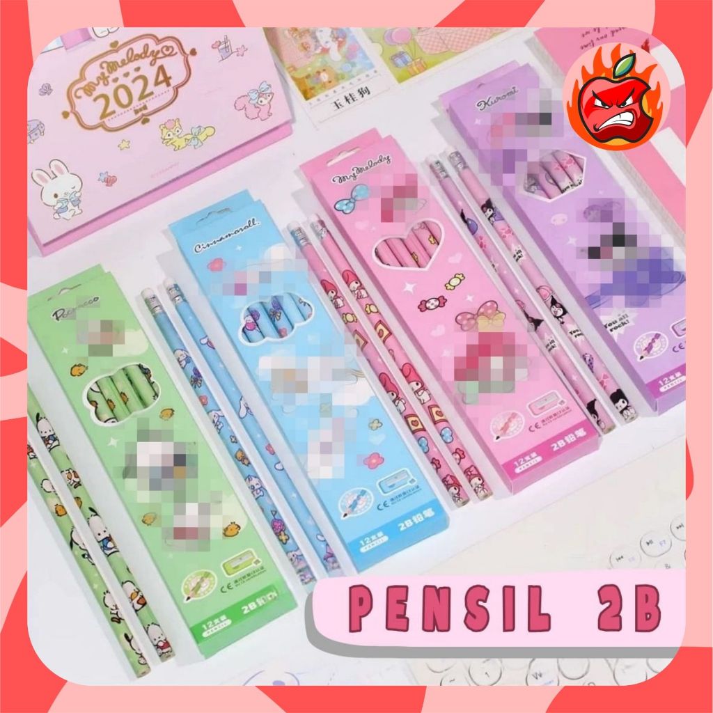 

[ATK] Pensil 2B karakter lucu sanrio my melody kuromi cinnamoroll pochacco isi 1 lusin (12 pcs) (7)