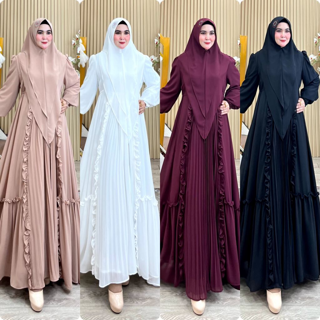 BISA COD (YUMNA SERIES HAJI UMROH SERIES BY BEAUTY SYARI ORI PREMIUM GAMIS SYARI TERBARU GAMIS MEWAH
