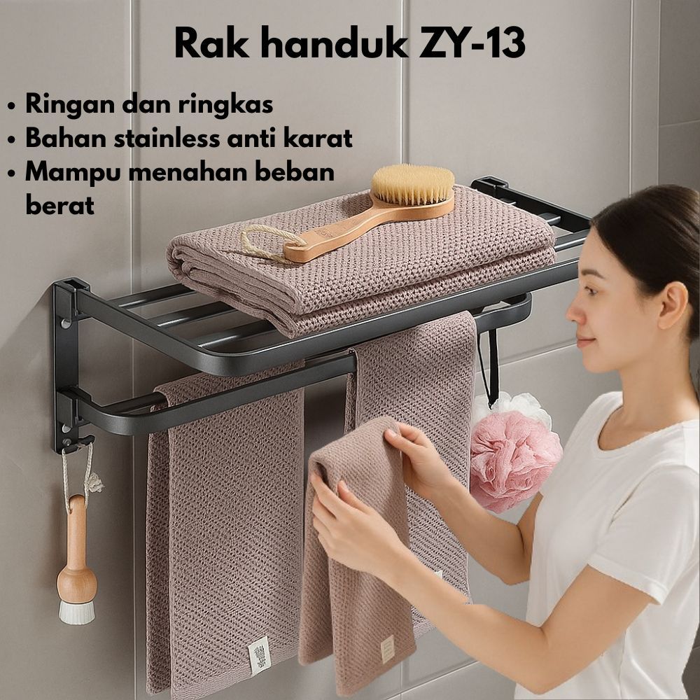 Rak Kamar Mandi Tempel - Gantungan Handuk Kamar Mandi - Rak Kamar Mandi Aesthetic