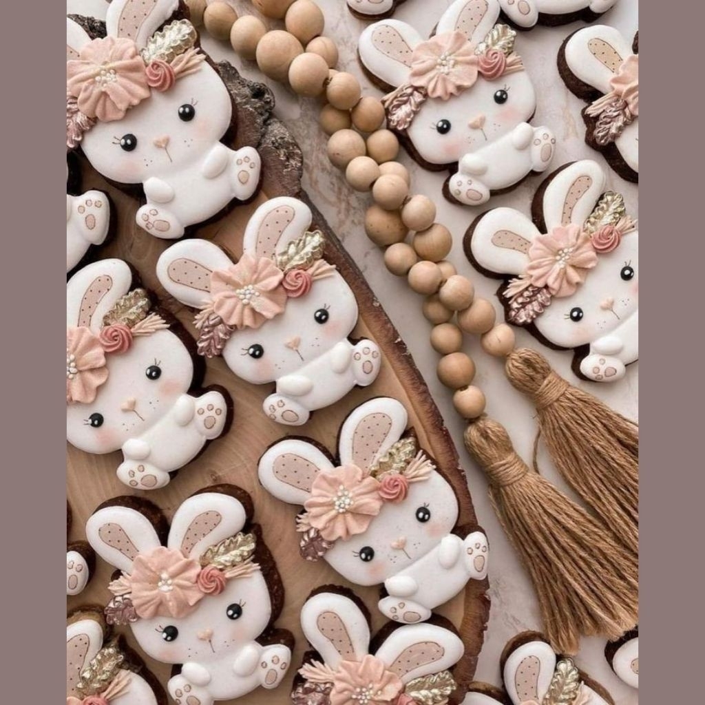 

IHANALICIOUS Butter Cookies tema KELINCI Rabbit EASTER Paskah (kukis hias karakter)